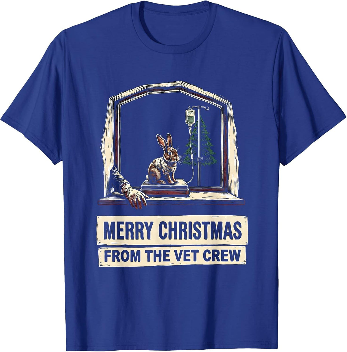 Merry Christmas From The Vet Crew Funny Vet Tech Crew T-Shirt - Royal Blue