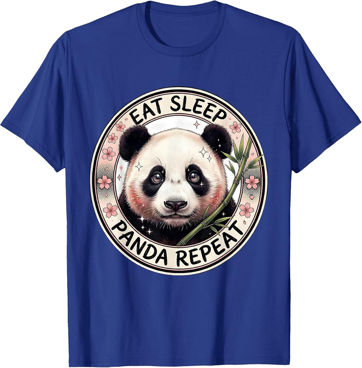 Eat Sleep Panda Repeat Funny Panda Lover Design T-Shirt - Royal Blue