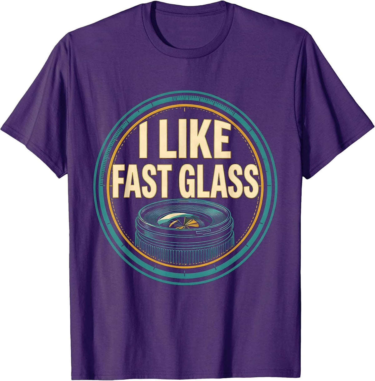 I Like Fast Glass Funny Photographer Camera Gear Humor T-Shirt - Purple