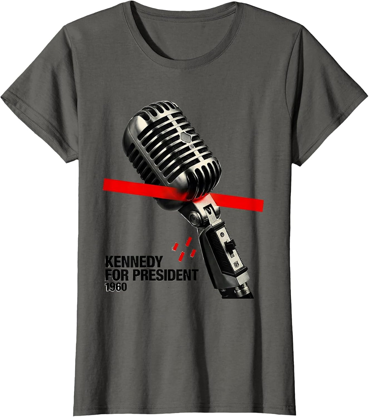 Women's Kennedy For President 1960 Retro Patriotic Political T-Shirt - Asphalt Grey