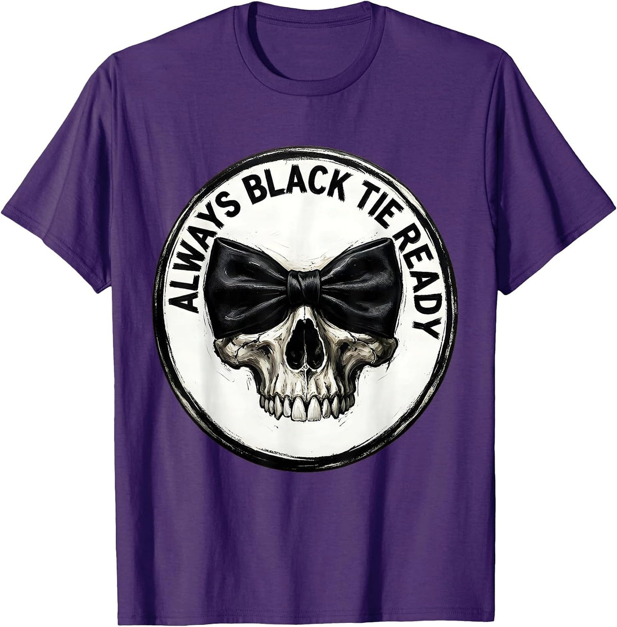 Men's Always Black Tie Ready Tuxedo Graphic Design T-Shirt - Purple