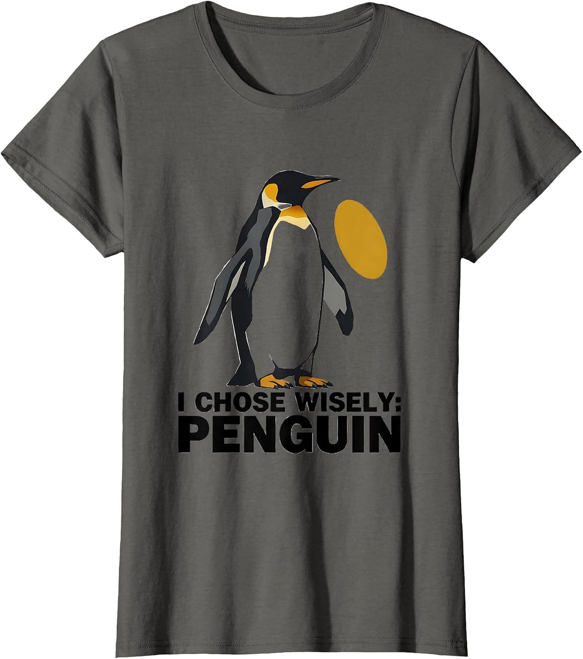 Women's I Chose Wisely: Penguin Funny Penguin Lover Gift T-Shirt - Asphalt Grey