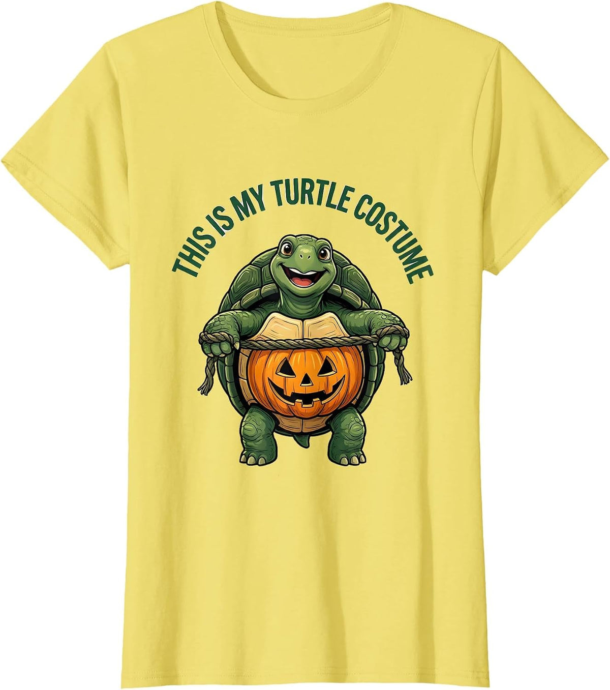 Women's This Is My Turtle Costume Funny Halloween Turtle Lover Gift T-Shirt - Lemon Yellow