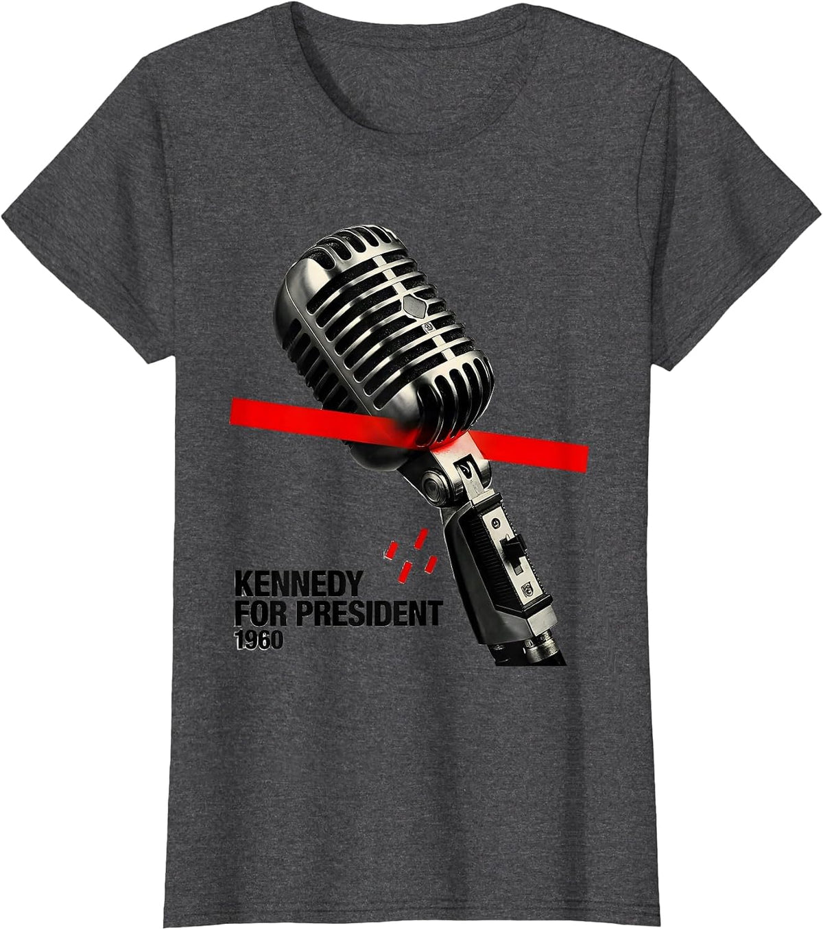 Women's Kennedy For President 1960 Retro Patriotic Political T-Shirt - Dark Heather Grey