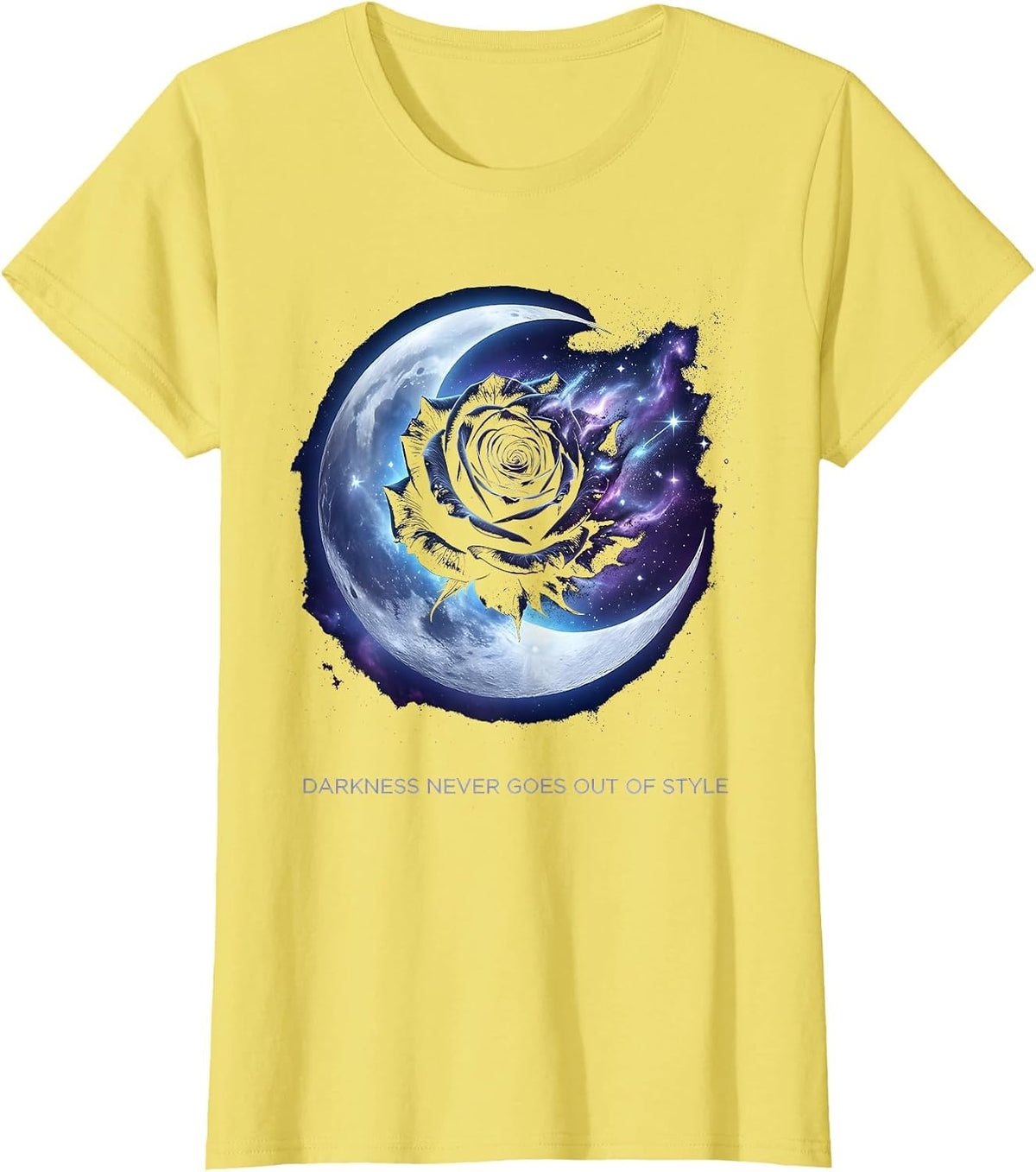 Darkness Never Goes Out of Style Goth Design T-Shirt - Lemon Yellow