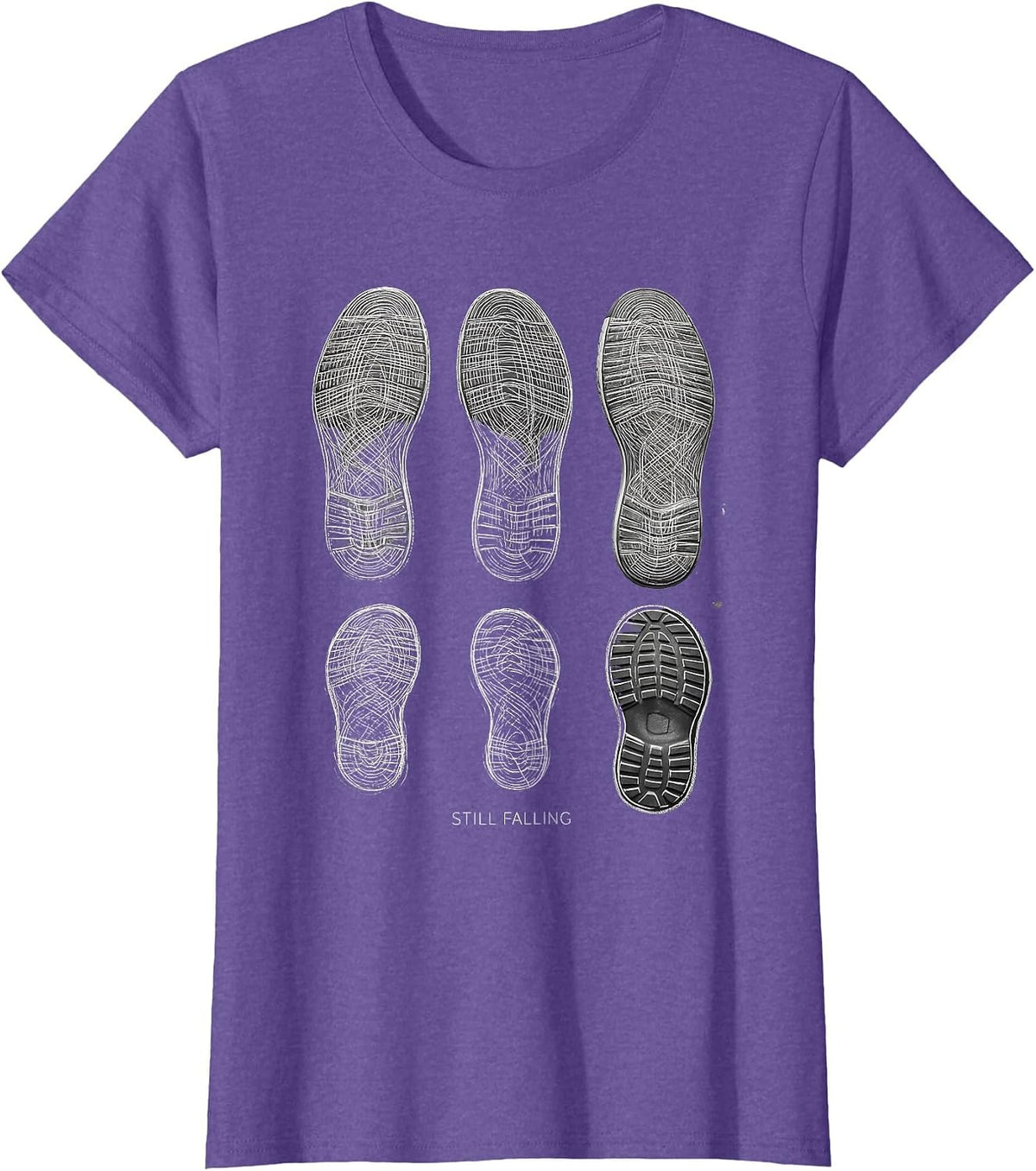 Still Falling Rock Climbing Bouldering Humor T-Shirt - Purple Heather
