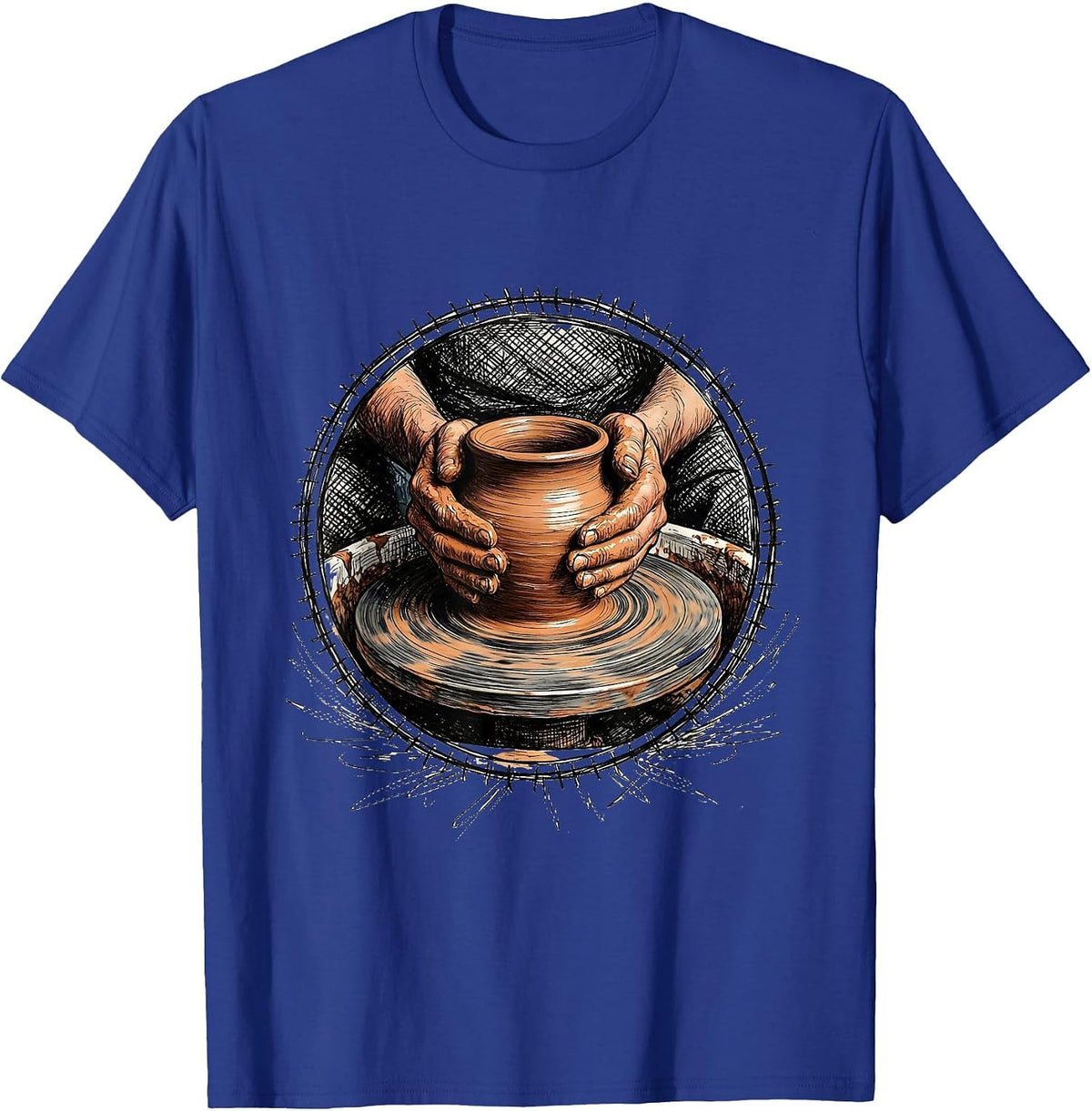 Occupational Therapy Pottery Wheel Hands Graphic T-Shirt - Royal Blue
