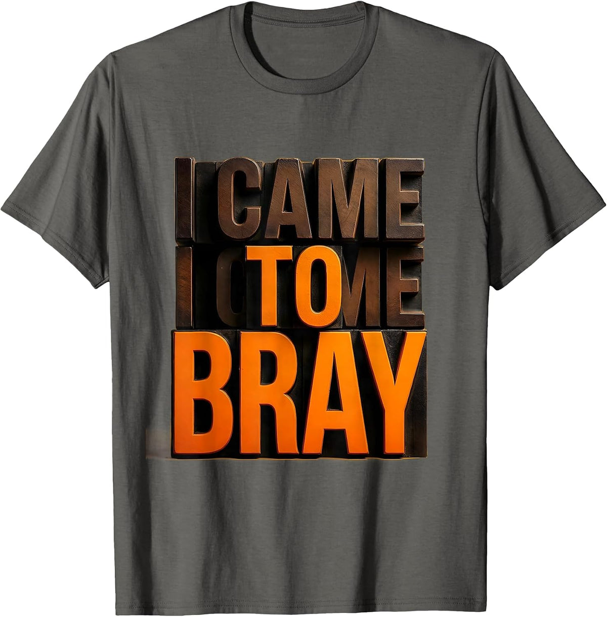 Men's I Came To Bray Funny Donkey Costume Novelty Humor T-Shirt - Asphalt Grey