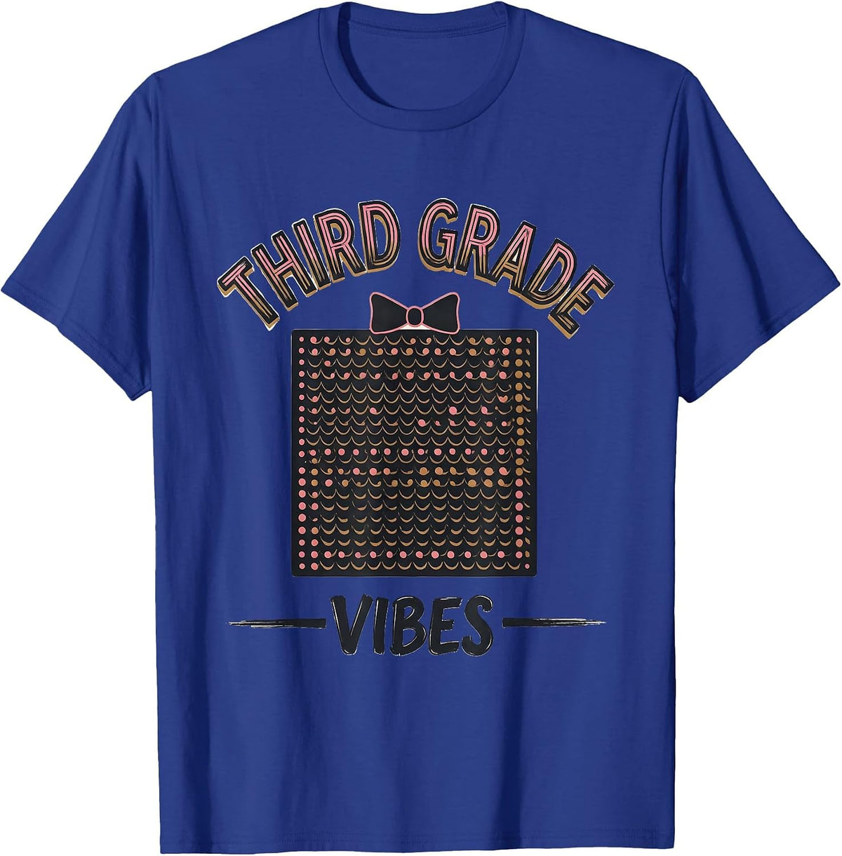 Third Grade Vibes Coquette Bow Back to School Girl Teacher T-Shirt - Royal Blue