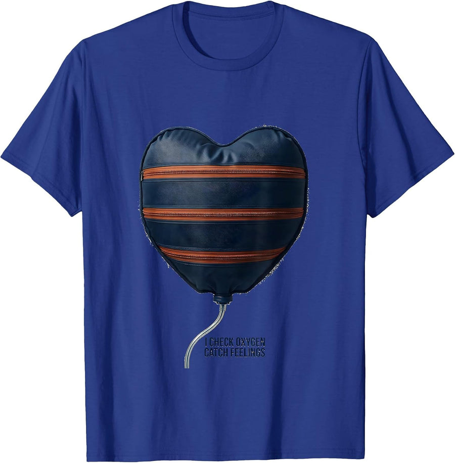 I Check Oxygen Catch Feelings Funny Nurse Valentine Humor T-Shirt - Royal Blue