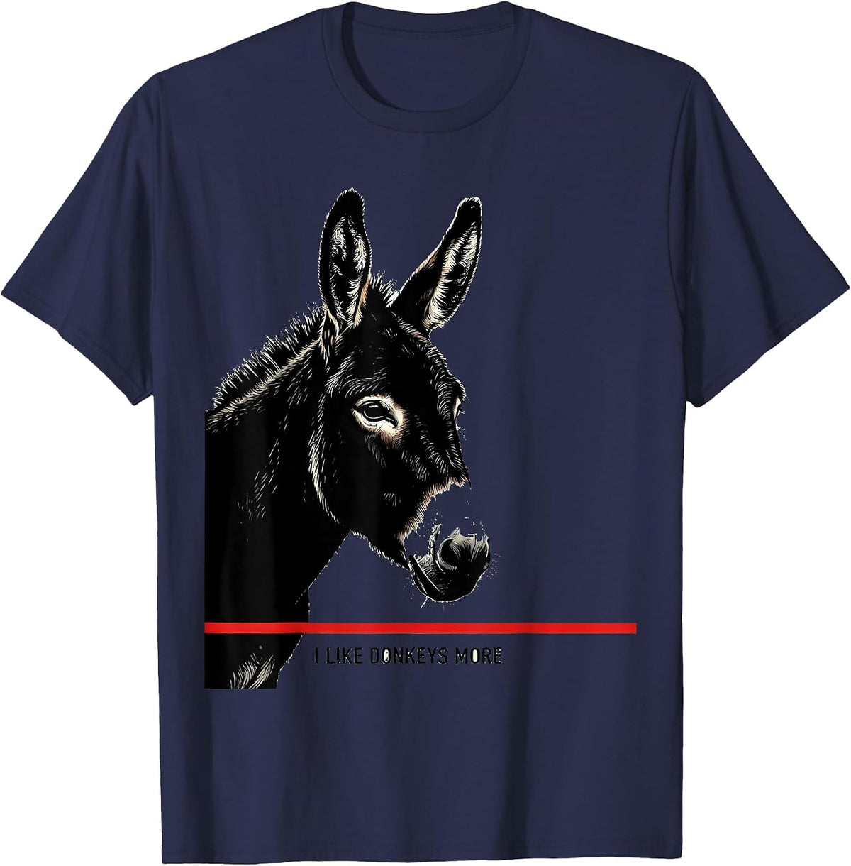 Men's I Like Donkeys More Funny Farm Animal Humor Donkey Lover T-Shirt - Navy Blue