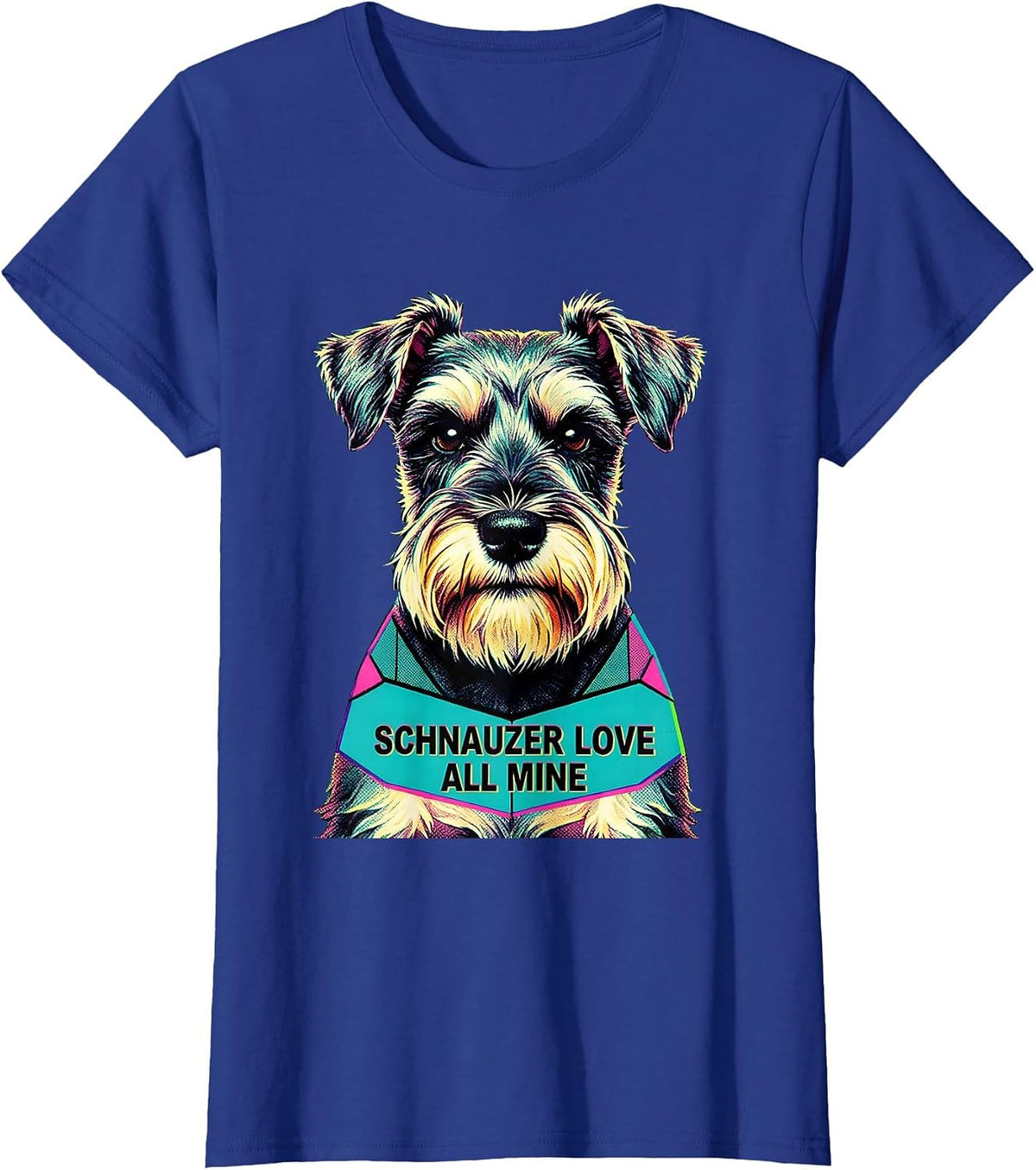 Women's Schnauzer Love All Mine Funny Miniature Schnauzer Lover T-Shirt - Royal Blue