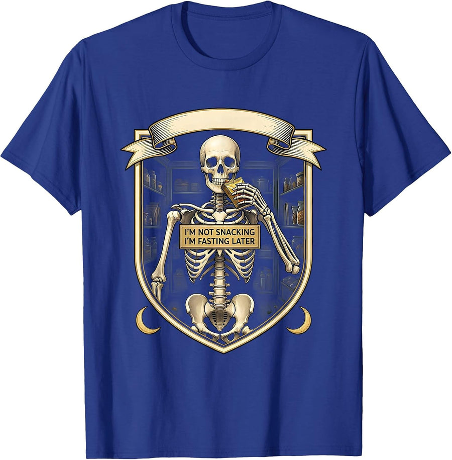 I'm Not Snacking, I'm Fasting Later Funny Tarot Card T-Shirt - Royal Blue
