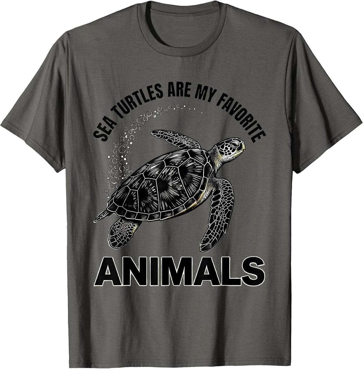 Men's Sea Turtles Are My Favorite Animals Cute Ocean Animal Lover T-Shirt - Asphalt Grey