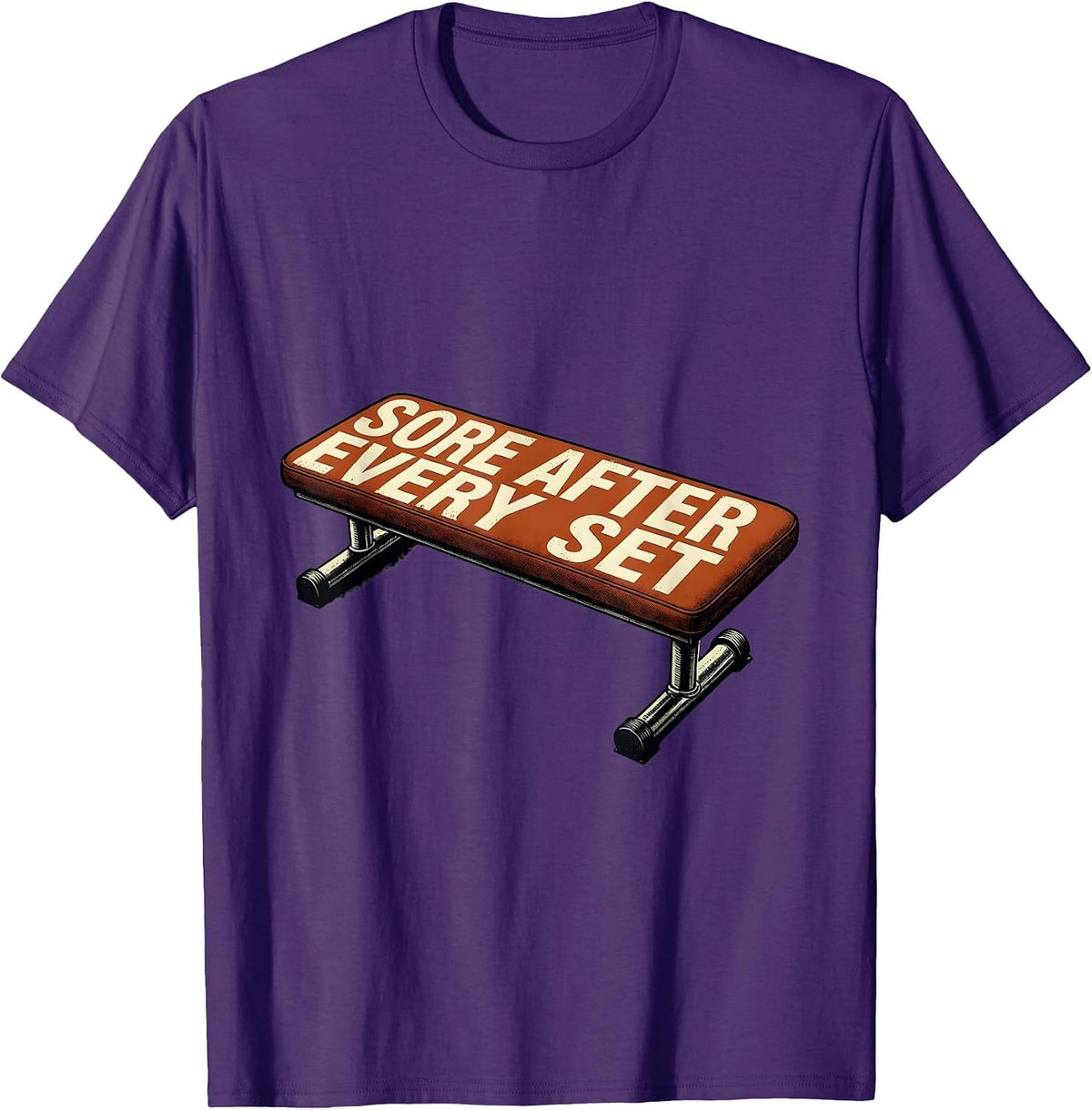 Men's Sore After Every Set Funny Gym Weightlifting Workout Humor T-Shirt - Purple