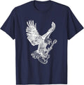 SEEMBO Eagle Playing Guitar Guitarist Musician Music Band T-Shirt - Navy Blue