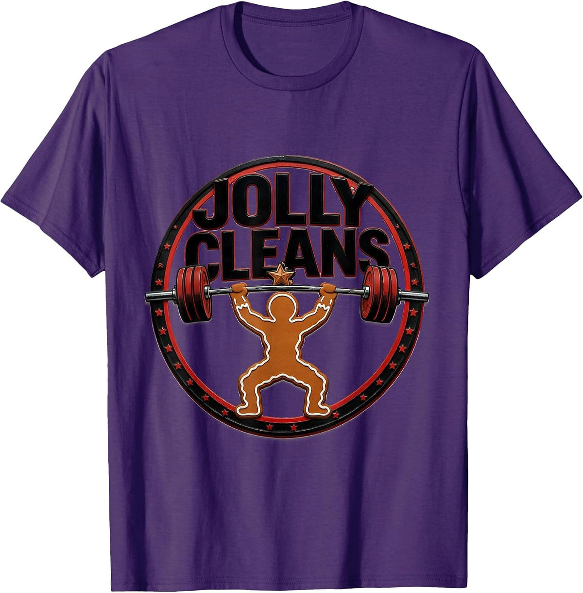 Jolly Cleans Wood Type Letterpress Funny Gym Bodybuilder T-Shirt - Purple