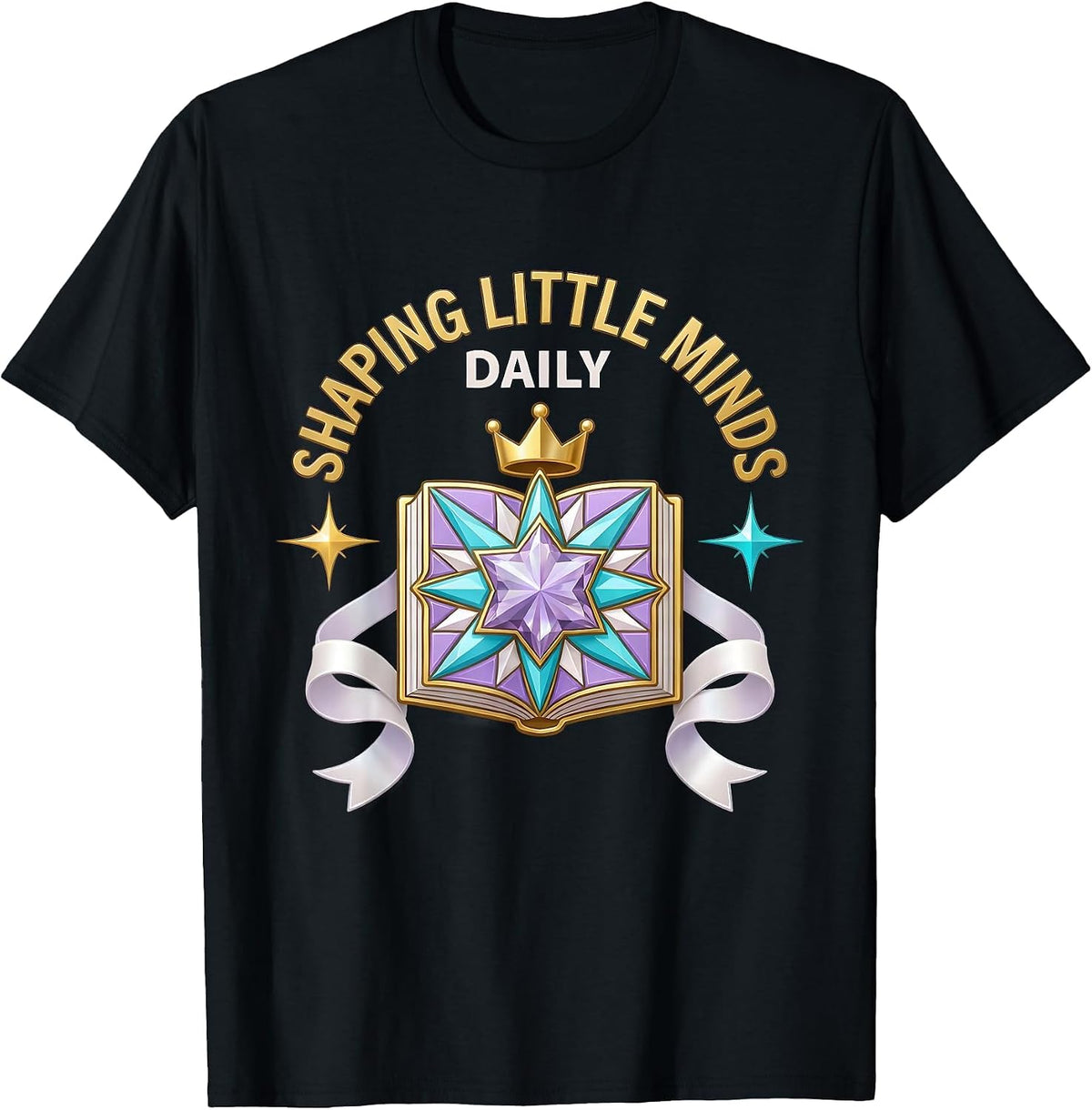 Men's Shaping Little Minds Daily First Grade Teacher T-Shirt - Black