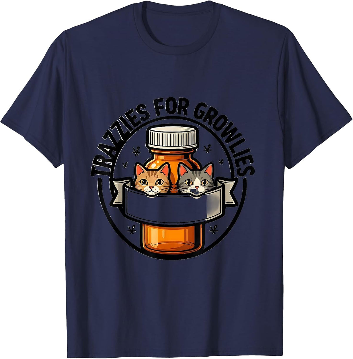 Trazzies For Growlies Funny Vet Tech Occupational Humor T-Shirt - Navy Blue