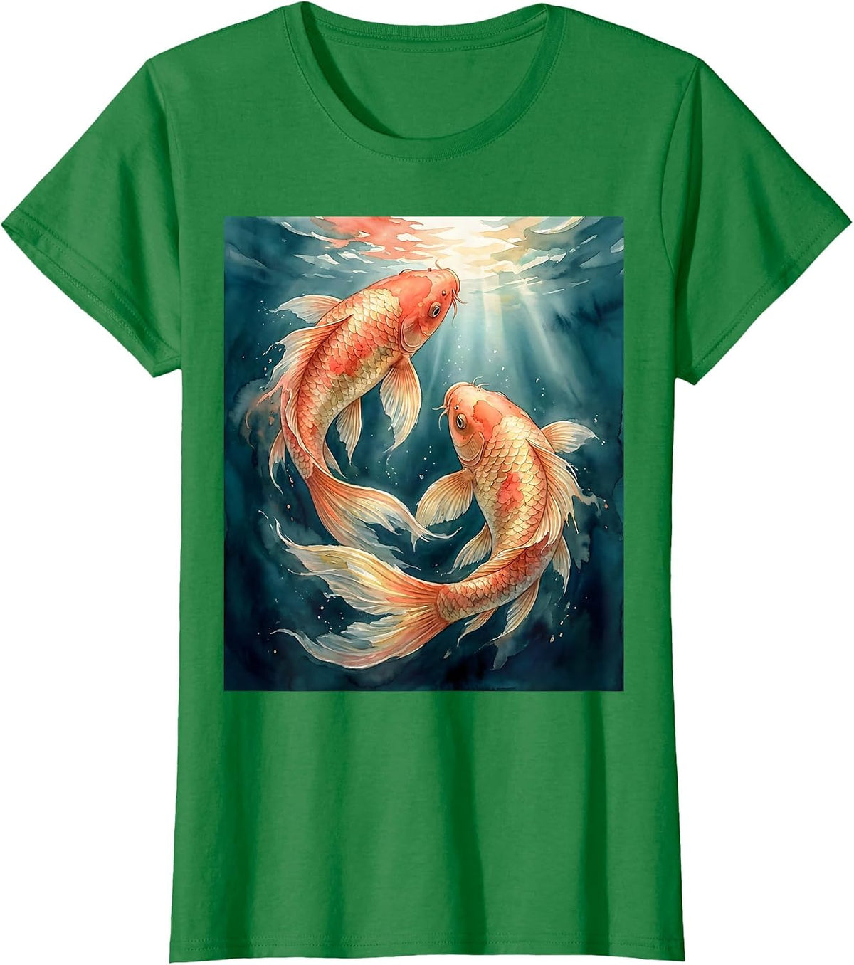 Koi Fish Rising Suicide Awareness Graphic T-Shirt - Kelly Green
