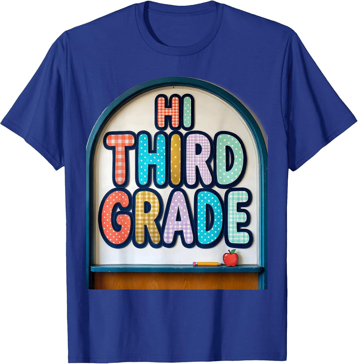 Hi Third Grade Colorful Back To School Kids First Day T-Shirt - Royal Blue