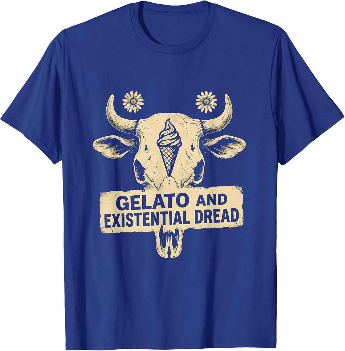 Gelato and Existential Dread Italian Brainrot T-Shirt - Royal Blue