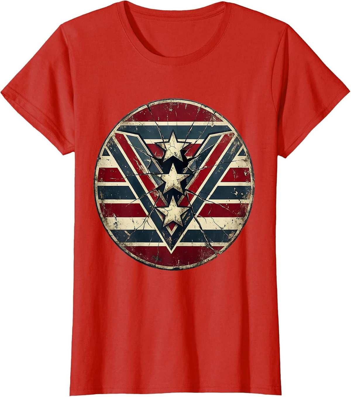 Hot Rod Engine Burst American Power Graphic T-Shirt - Red