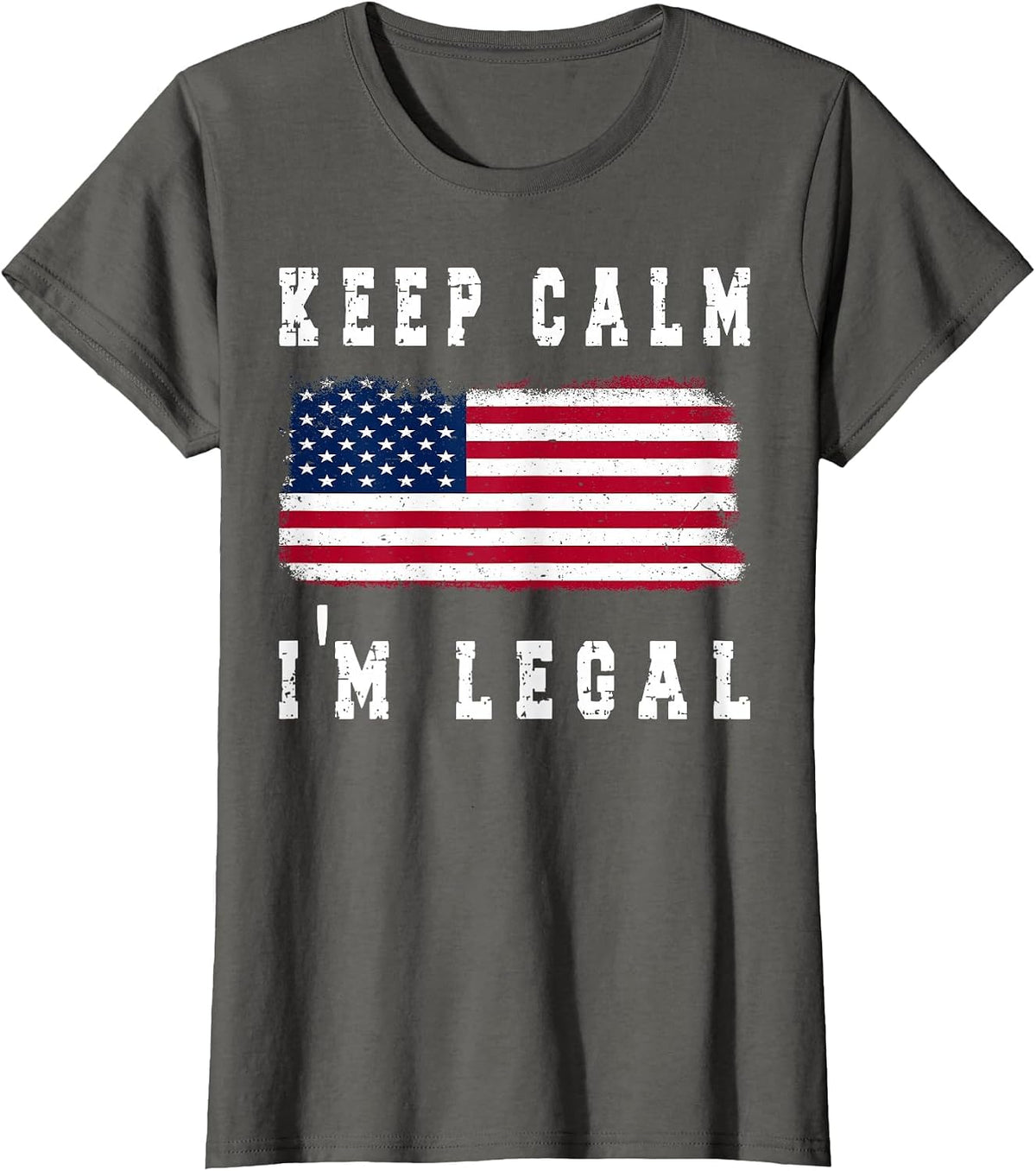 Keep Calm I'm Legal America Flag T-Shirt - Asphalt Grey