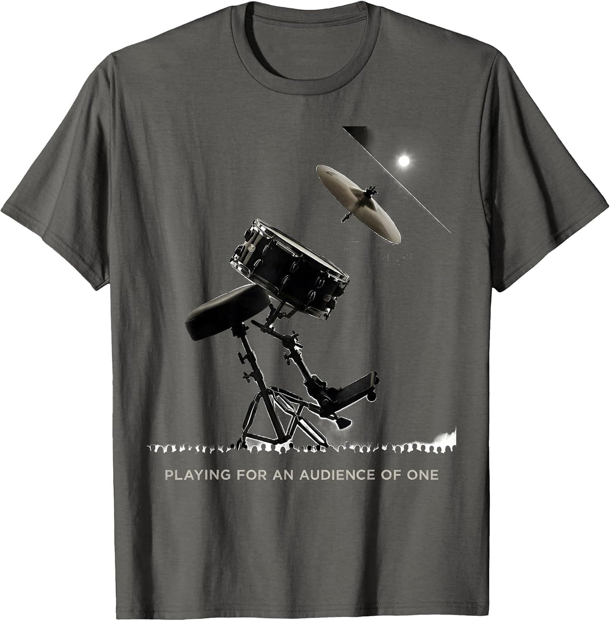Playing For An Audience Of One Christian Drummer Worship T-Shirt - Asphalt Grey