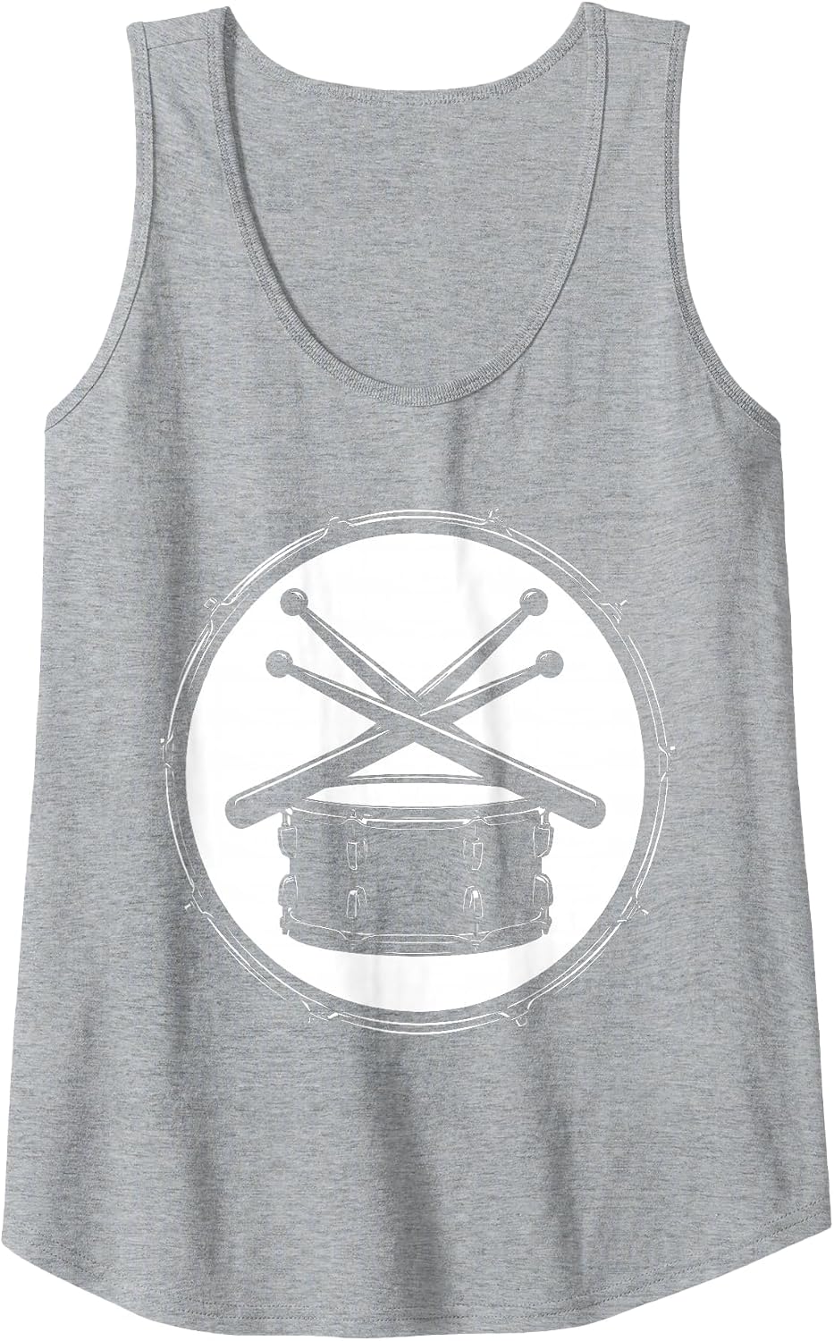 Crossed Drumsticks Snare Drum Rock Percussion Art Tank Top - Heather Grey