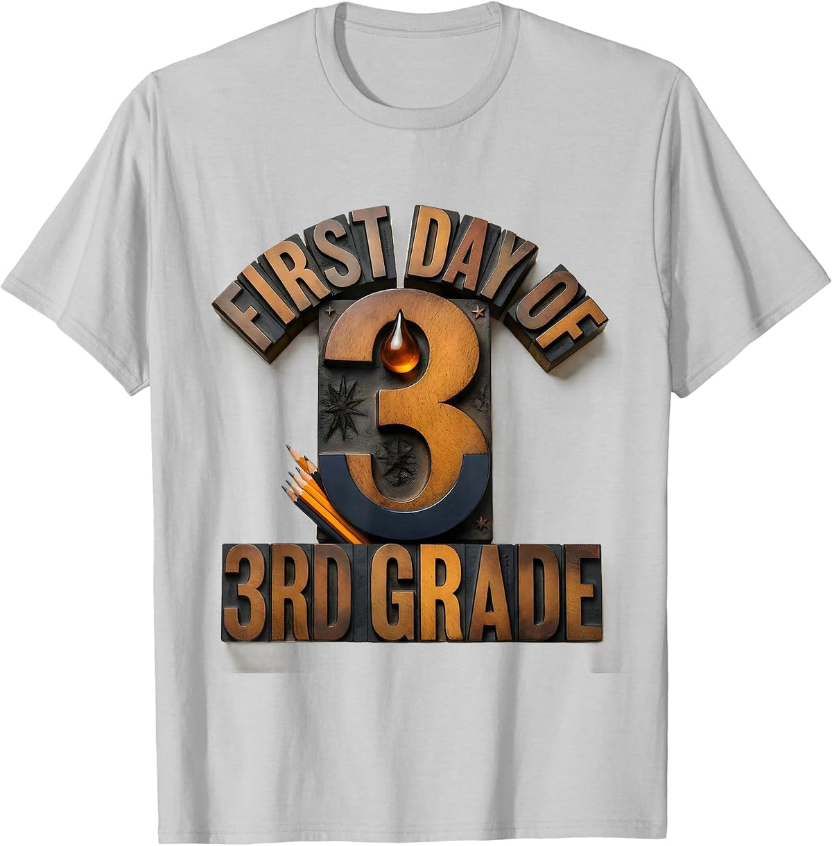 Men's First Day Of 3rd Grade Groovy Back To School Third Grade T-Shirt - Silver Grey