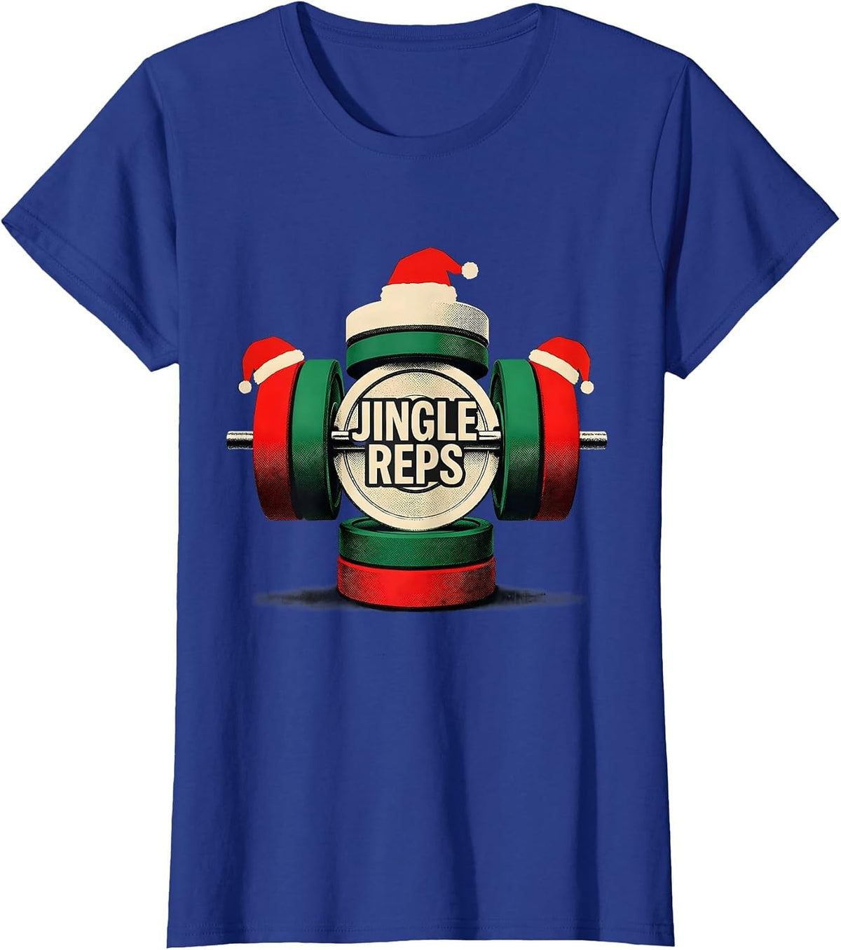 Women's Jingle Reps Funny Christmas Gym Weightlifting Fitness Gift T-Shirt - Royal Blue