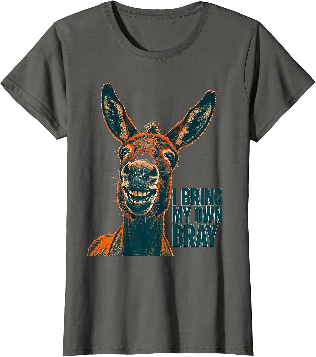 Women's I Bring My Own Bray Funny Donkey Lover Halloween Party T-Shirt - Asphalt Grey
