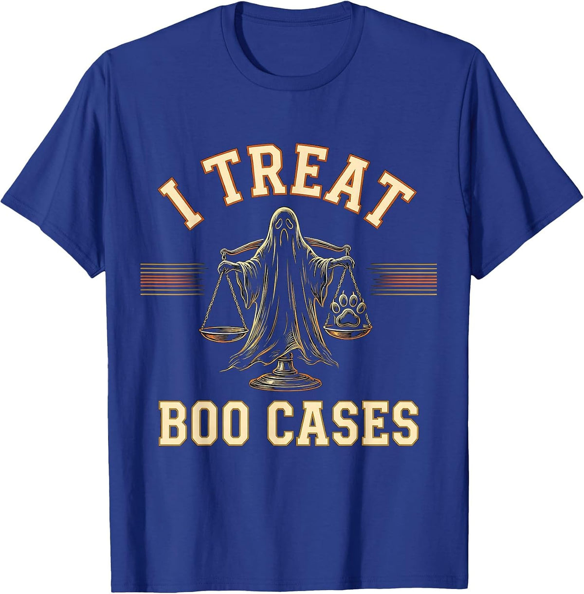 Men's I Treat Boo Cases Funny Vet Tech Halloween Workplace Humor T-Shirt - Royal Blue