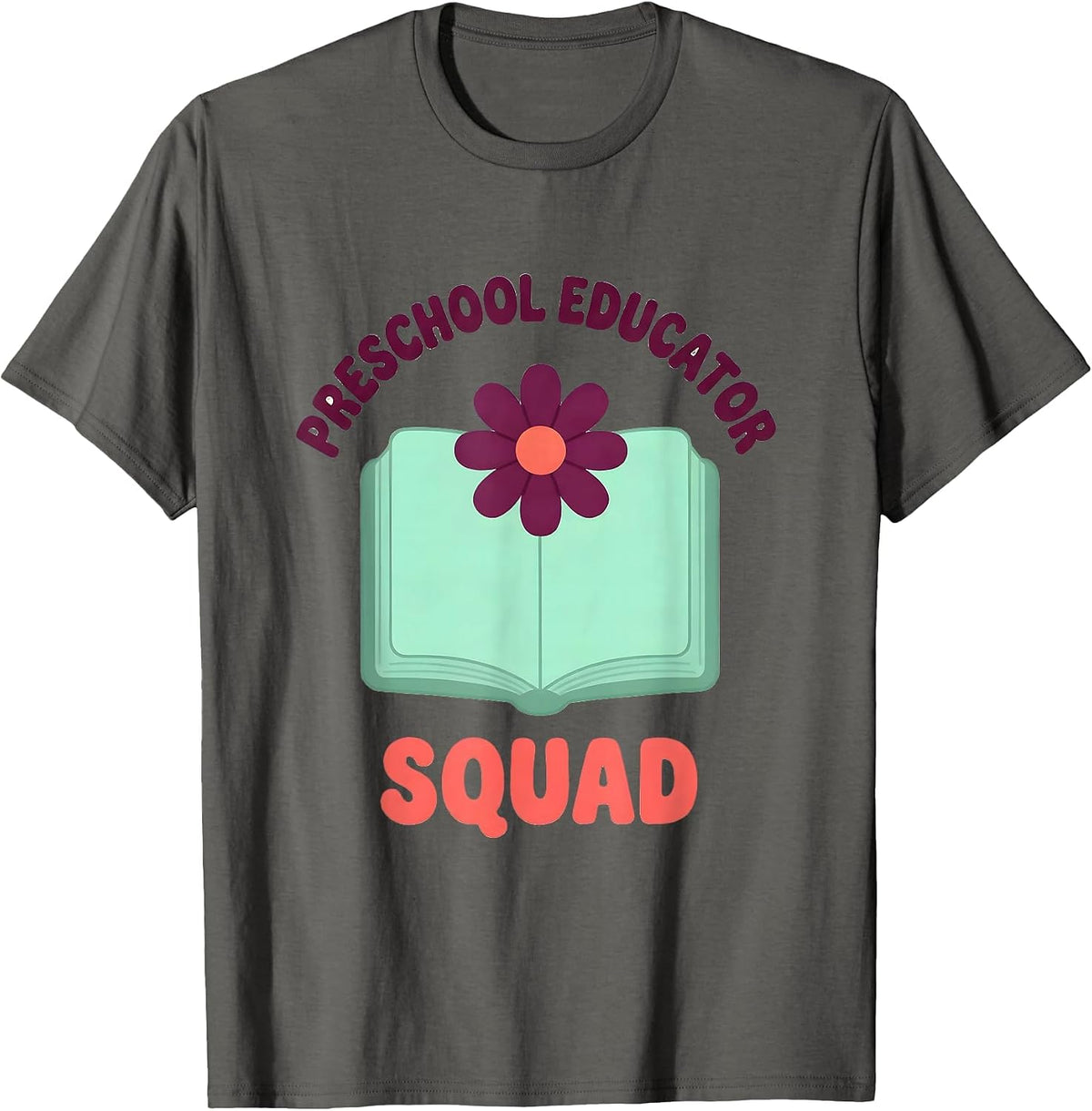 Men's Preschool Educator Squad Cute Kawaii Early Childhood Teacher T-Shirt - Asphalt Grey