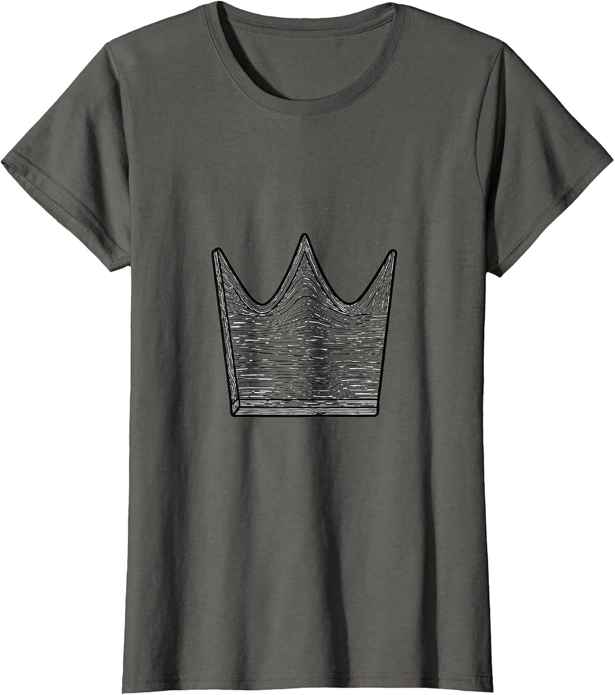 Women's Crown Plank Funny Construction Worker Gag Gift T-Shirt - Asphalt Grey