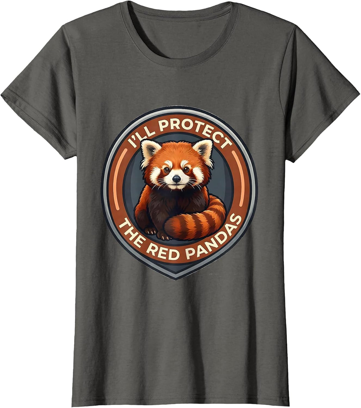 Women's I'll Protect The Red Pandas Cute Kawaii Animal Lover Retro T-Shirt - Asphalt Grey