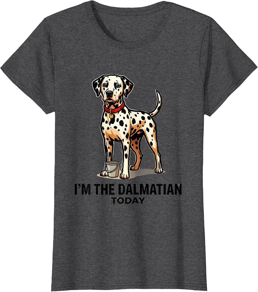 Women's I'm The Dalmatian Today Funny Dalmatian Dog Lover Halloween T-Shirt - Dark Heather Grey