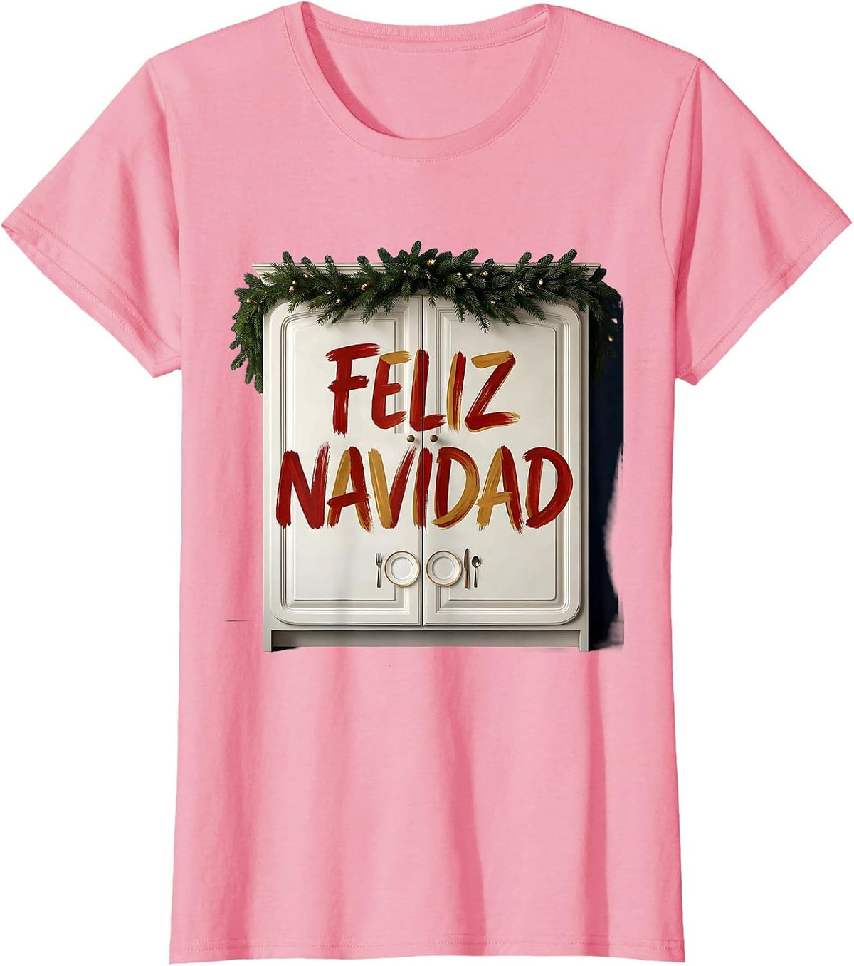 Women's Feliz Navidad Spanish Mexican Christmas Family Matching T-Shirt - Pink