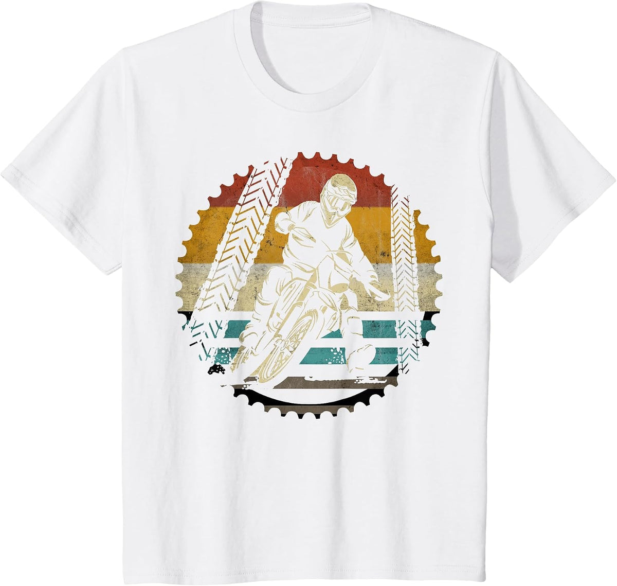 Motocross Dirt Bike Enduro Off Road Biker Retro Vintage T-Shirt - White