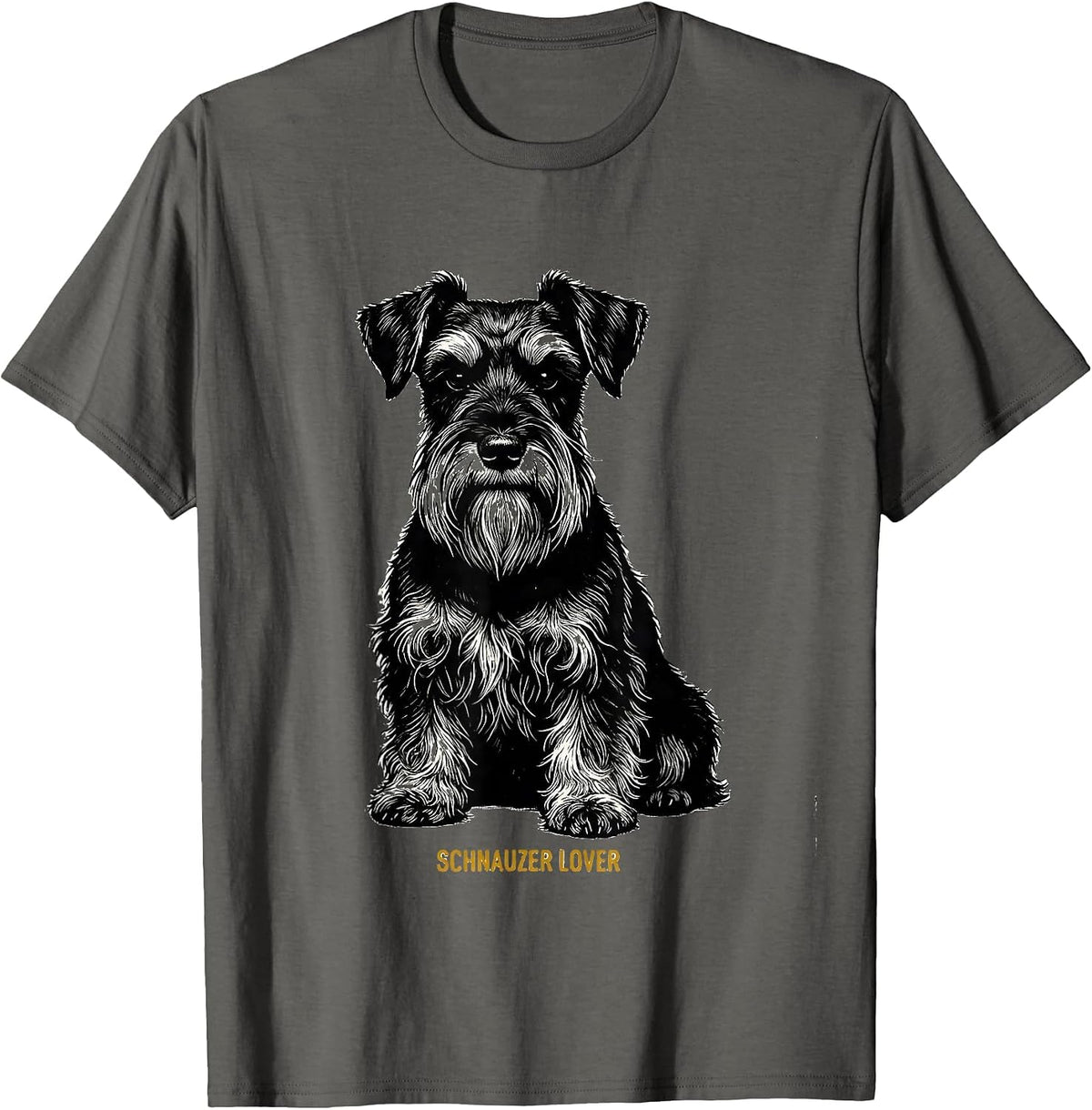 Schnauzer Lover Funny Miniature Schnauzer Owner Dog Lover T-Shirt - Asphalt Grey