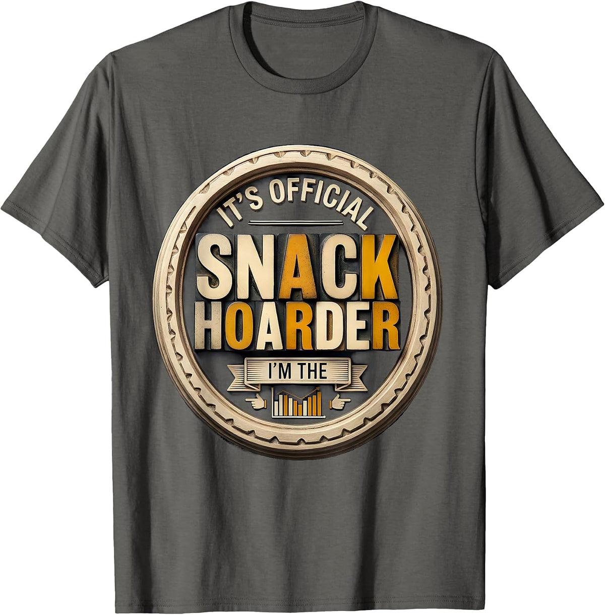 Men's It's Official I'm The Snack Hoarder Funny Family Dad Gift T-Shirt - Asphalt Grey