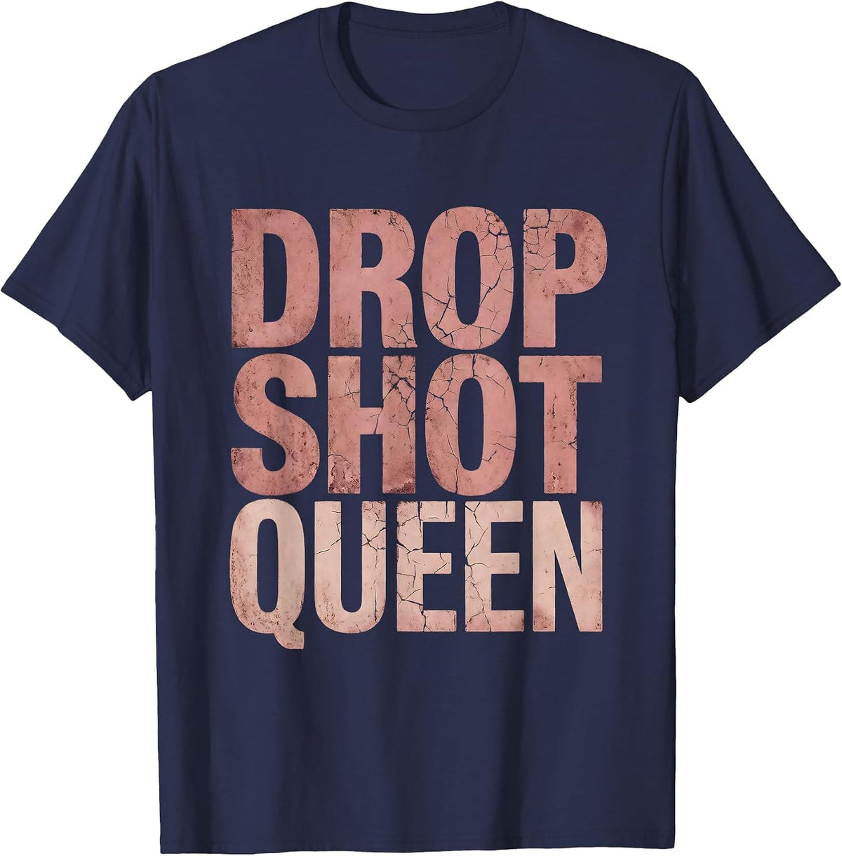 Drop Shot Queen Tennis Design T-Shirt - Navy Blue