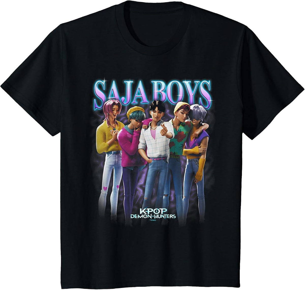 Kpop Demon Hunters Saja Boys Heartthrob Officially Licensed T-Shirt - Black