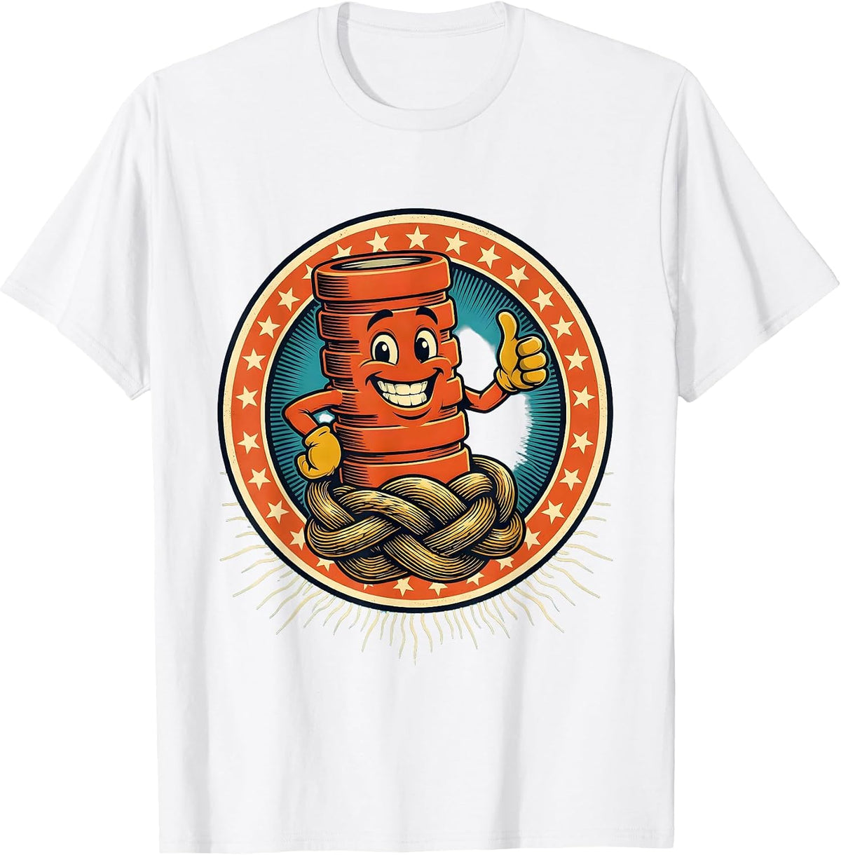 Men's Foam Roller Tension Knot Physical Therapy Graphic T-Shirt - White