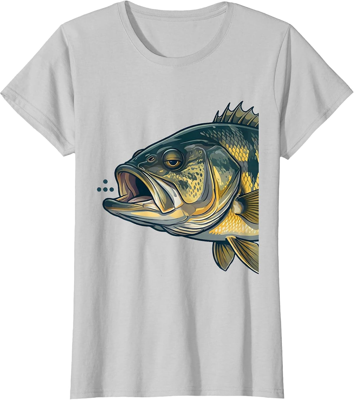 Bass Fisherman Funny Humor Fishing Meme T-Shirt - Silver Grey