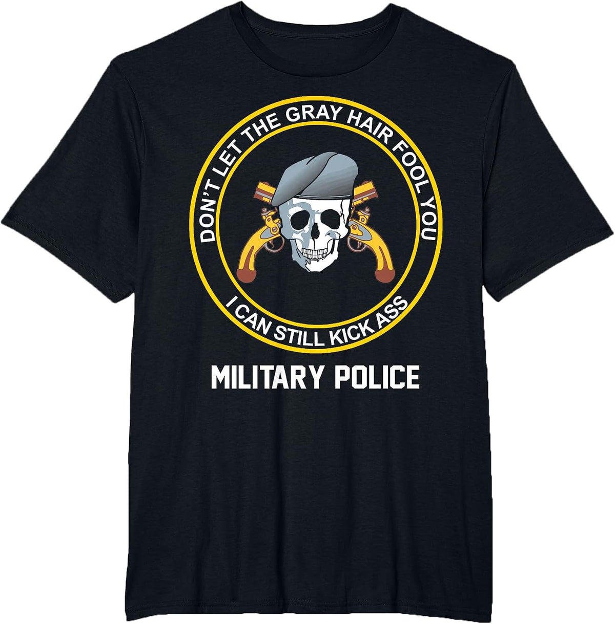 Retired Military Police Funny Old Man US Army MP Veteran T-Shirt - Black