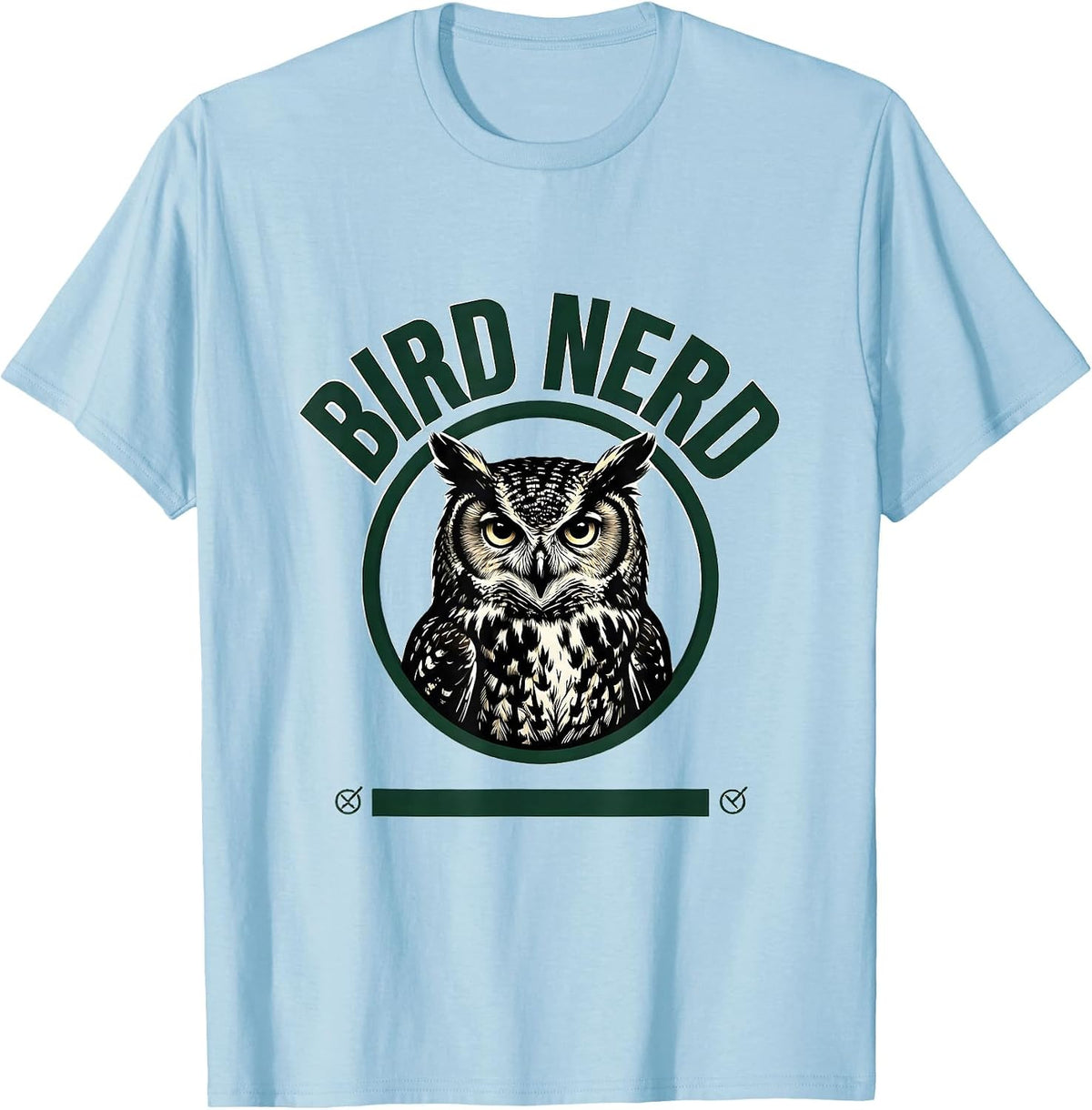 Men's Bird Nerd Funny Barred Owl Bird Lover Birdwatching Humor T-Shirt - Baby Blue