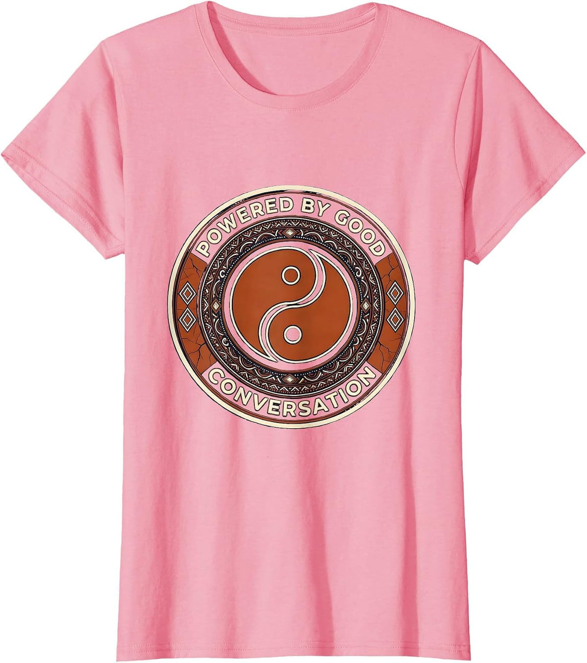 Women's Powered by Good Conversation Graphic Design T-Shirt - Pink