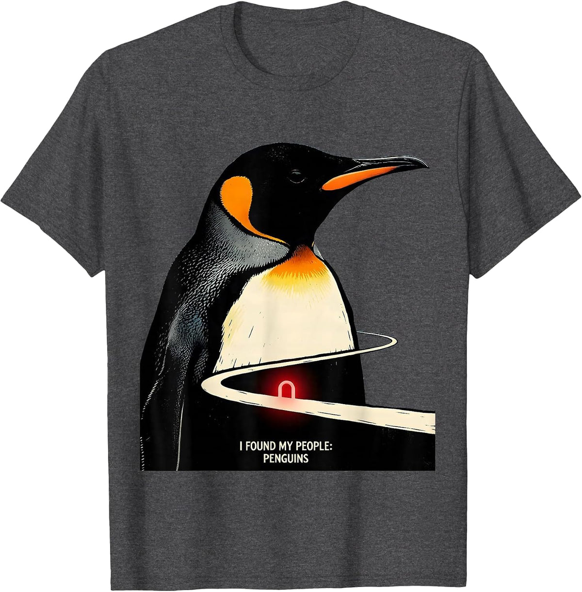 Men's I Found My People Penguins Funny Christmas Penguin Lover T-Shirt - Dark Heather Grey